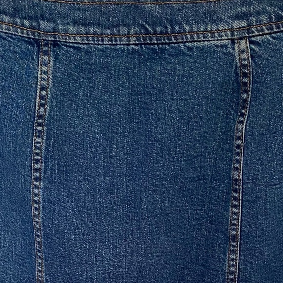 Madewell Denim Mid length Skirt. Front Slit with angle buttons -Sz 28 - Picture 7 of 15